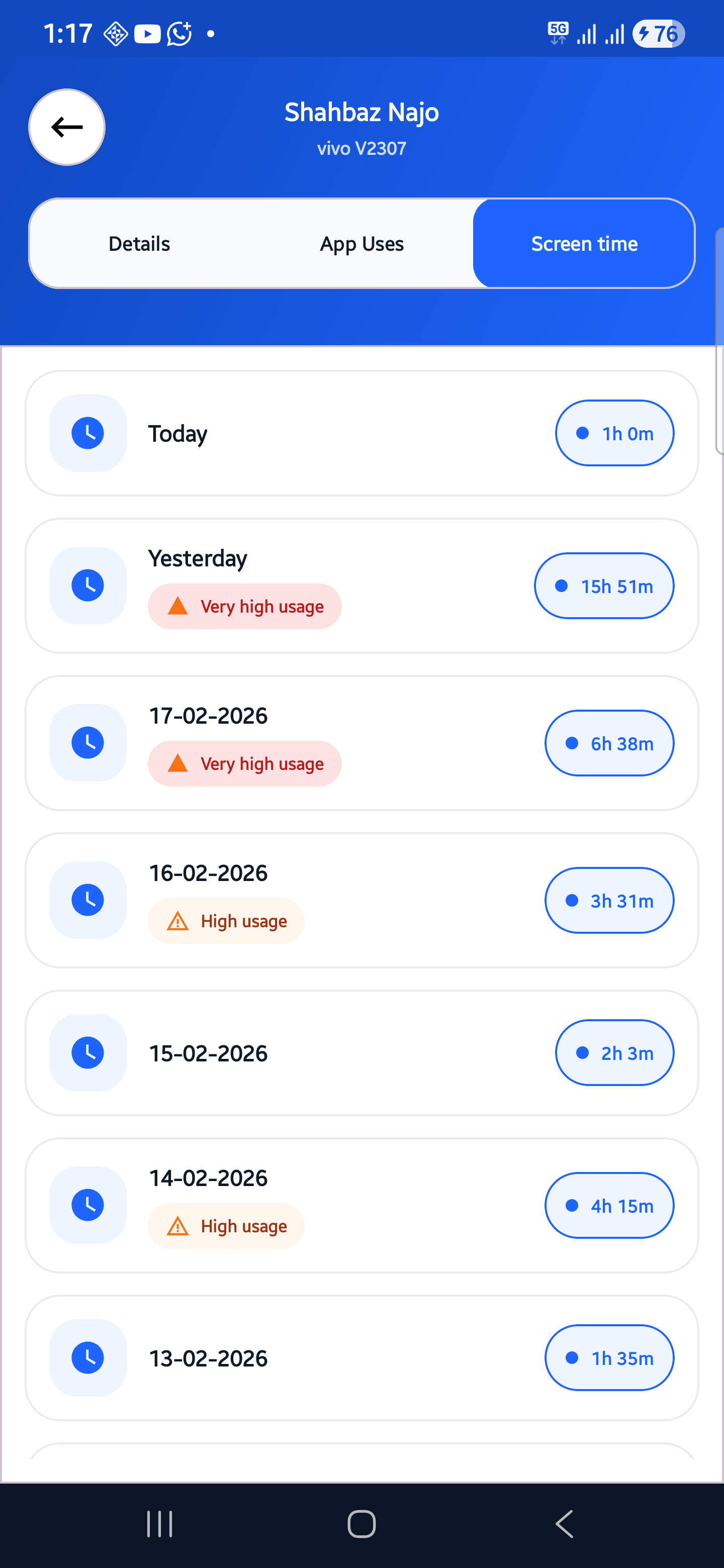 TrueNotification App - Activity Log